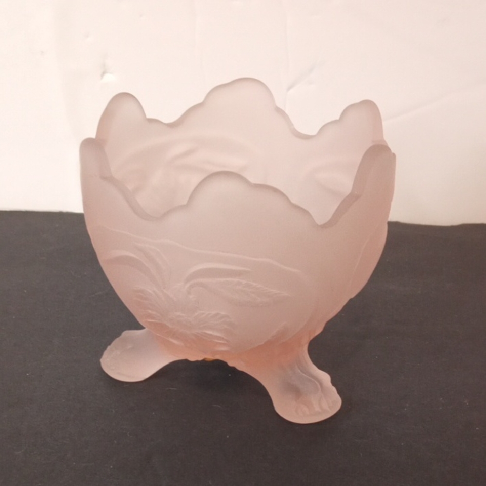 Lenox Frosted Pink Glass Bowl